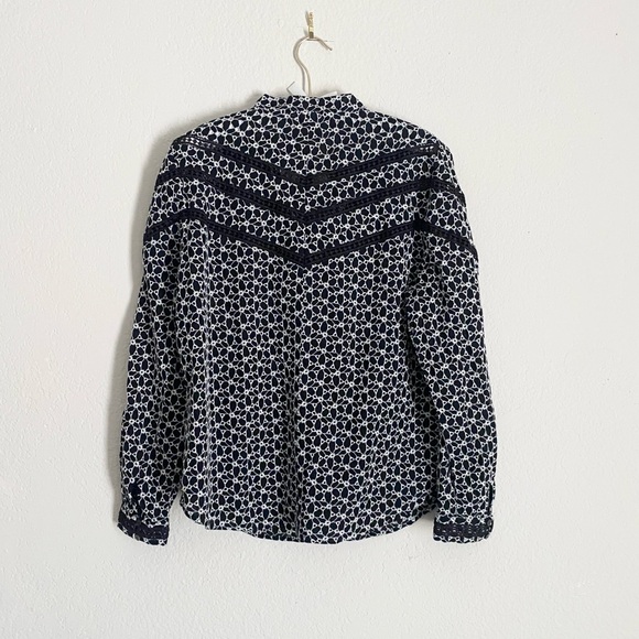 Wrap London Embroidered Black Button Down Top - Picture 4 of 7